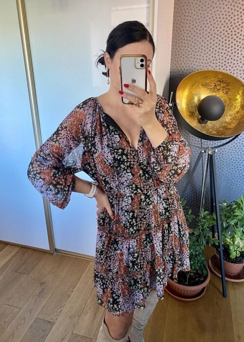 Rozkloszowana sukienka w kwiaty