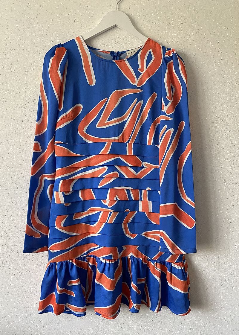 Niebieska sukienka z falbanami - Szafa Gosi - internetowy outlet z odzieżą damską