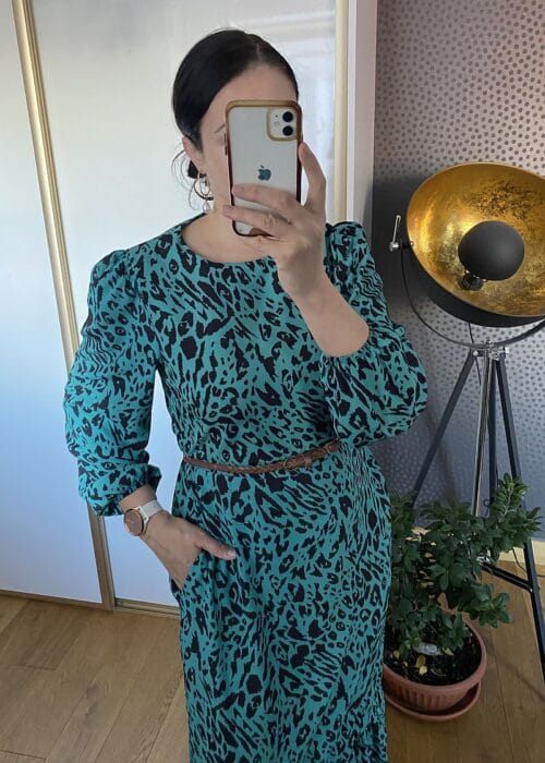 sukienka z falbaną pantera